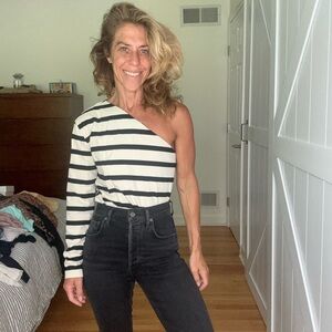 Shona Joy Striped One-Shoulder Top